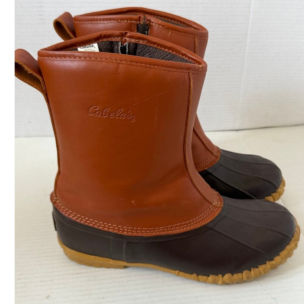 Men's Cabelas  Insulated Duck Boots With Leather & Rubber Construction Size 11